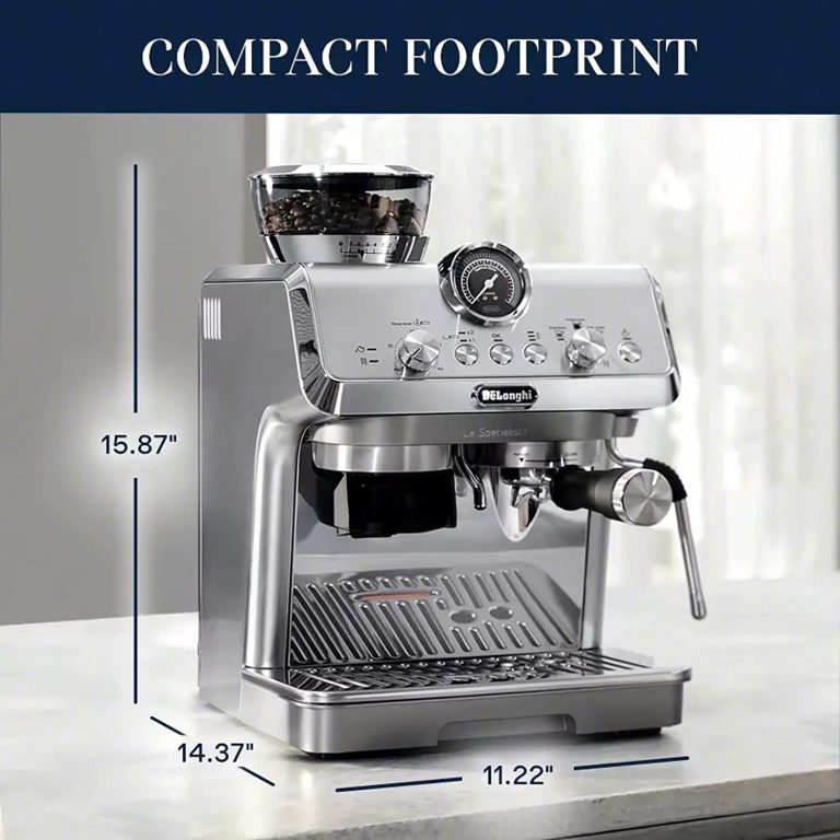 Deâ€™Longhi EC9155M La Specialista Arte, Espresso Machine with Grinder, Bean to Cup Coffee & Cappuccino Maker with Professional Steamer, My Latte Art Milk Frother,Barista SS Kit Included, 1450W, Metal