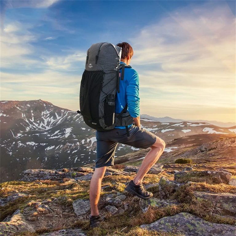 KFJBX Outdoor Bag 40L+5L Ultralight 420D Nylon Waterproof Climbing Backpack Sports Bag Outdoor Hiking Travel Backpack (Color : Blue, Size : 26cm*18cm*56cm)