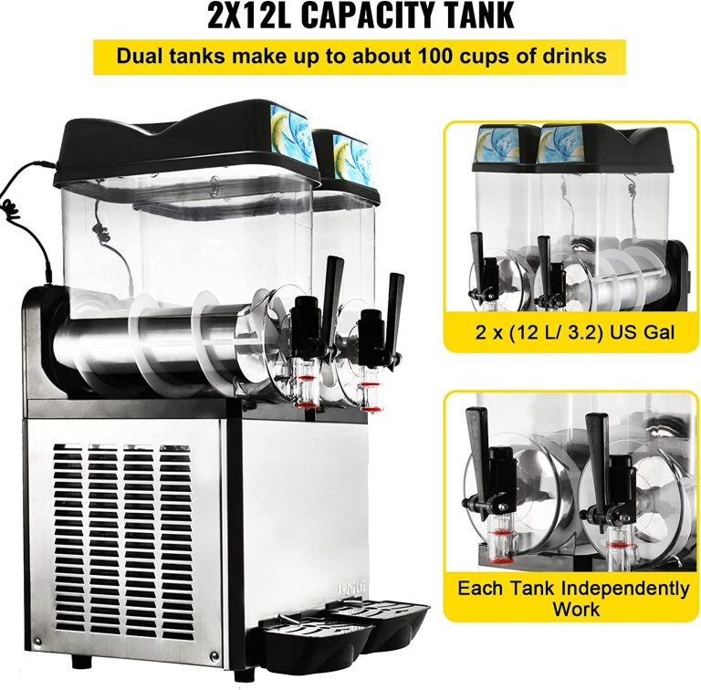 VEVOR Commercial Margarita Machine, 24L Frozen Drink Machine,1600W Commercial Slushy Machine, 2 Bowl Slushie Machine, Frozen Drink Machine for Restaurant Bar Party