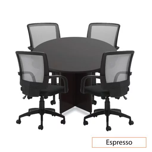 Round Table 48″ with 4 Chairs (G10900B) – Espresso