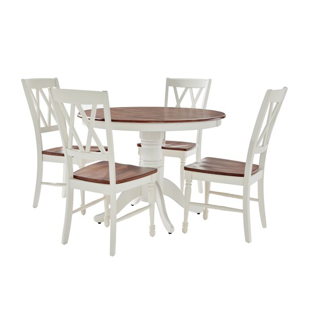 Crosley Brands KF13039WH 5 Piece Shelby Round Dining Set With Table & 4 Chairs – White