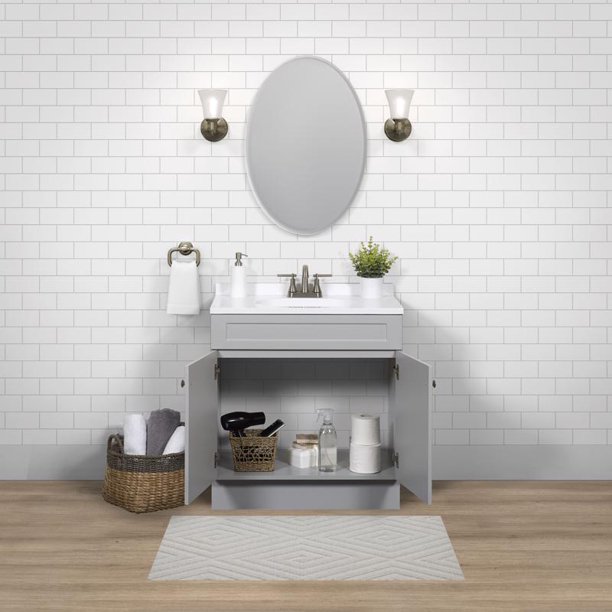 Zenna Home 4001939 35 x 30 x 18 in. Single Bathroom Vanity, Gary