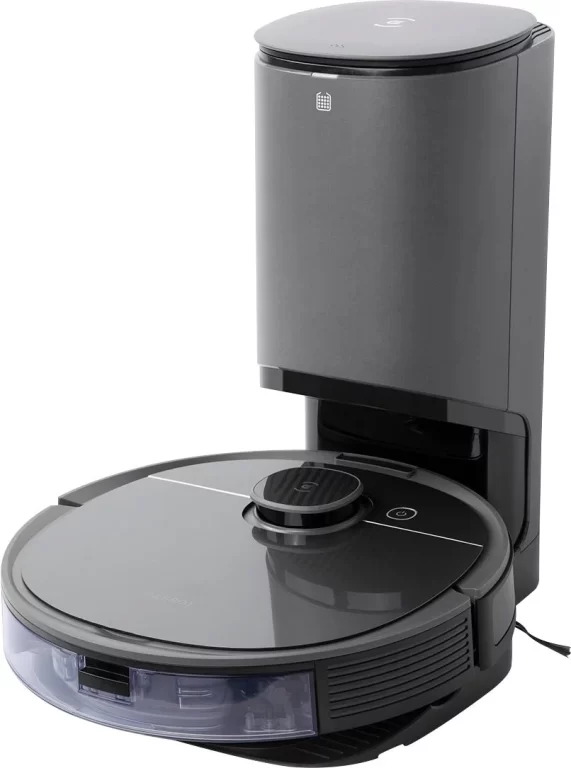 ECOVACS Robotics – DEEBOT OZMO T8+ Vacuuming and Mopping Robot with Auto-Empty Station – Grey