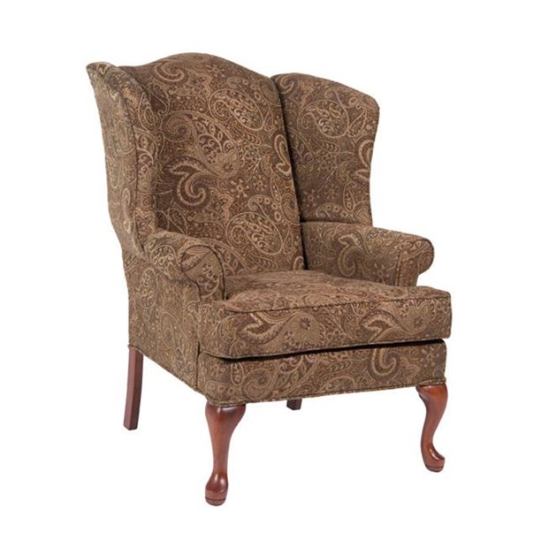 Comfort Pointe Paisley Wing Back Chair-Color:Coco