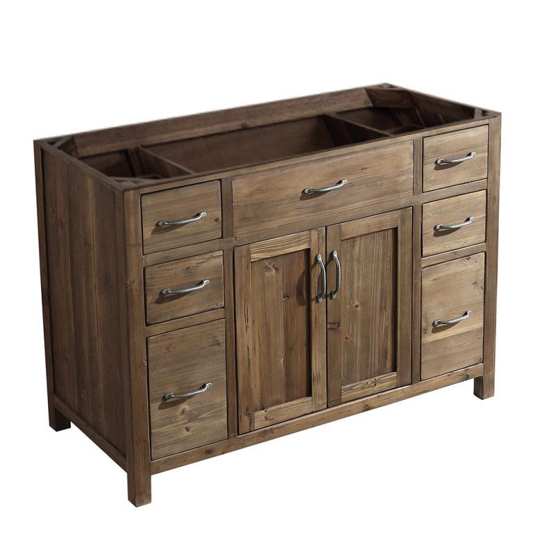 Bryson 48″ Farmhouse Single Sink Bathroom Vanity Base Only – Solid Reclaimed Wood Construction