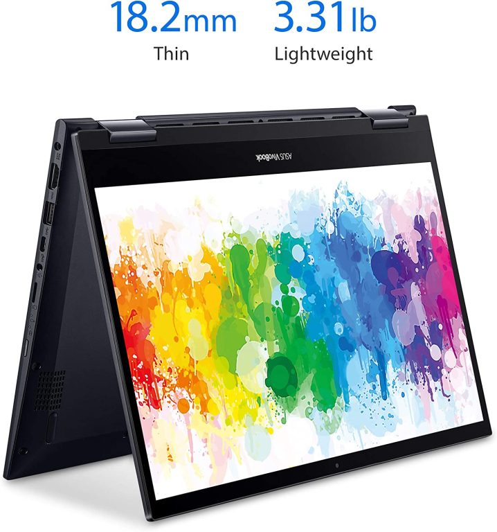 ASUS VivoBook Flip 14 Thin and Light 2-in-1 Laptop, 14†FHD Touch Display, AMD Ryzen 7 5700U, 8GB RAM, 512GB SSD, Stylus, Windows 10 Home, Fingerprint Reader, Bespoke Black, TM420UA-DS71T