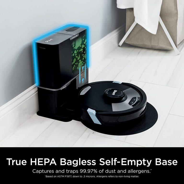 Shark AI Ultra 2in1 Robot Vacuum & Mop with Sonic Mopping, Matrix Clean, Home Mapping, HEPA Bagless Self Empty Base, CleanEdge Technology, for Pet Hair, Wifi, Works with Alexa, Black/Silver (RV2610WA)