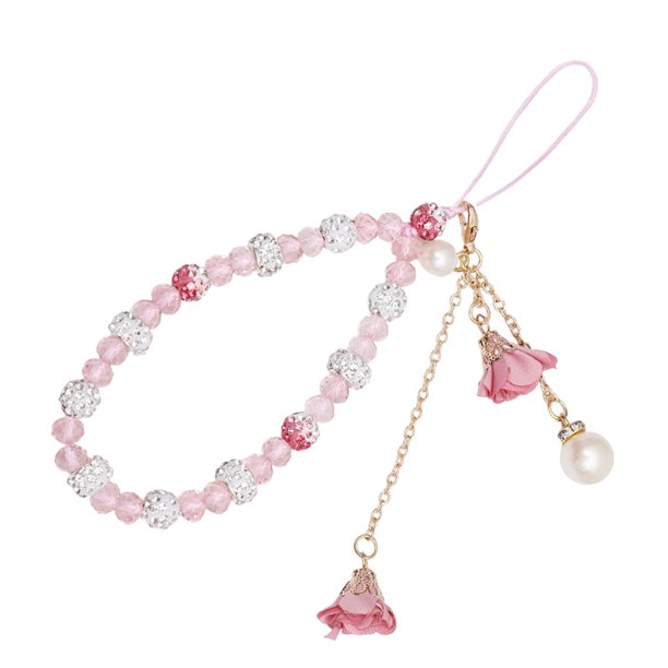 MEGAWHEELS Cell Phone Wrist Strap Beaded Phone Lanyard with Flower Pendant