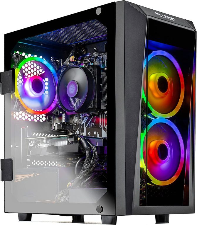 Skytech Blaze II Gaming PC Desktop â€“ AMD Ryzen 5 5600G 3.9 GHz, RTX 3060, 500GB NVME SSD, 16G DDR4 3200, 600W Gold PSU, AC Wi-Fi, Windows 10 Home 64-bit