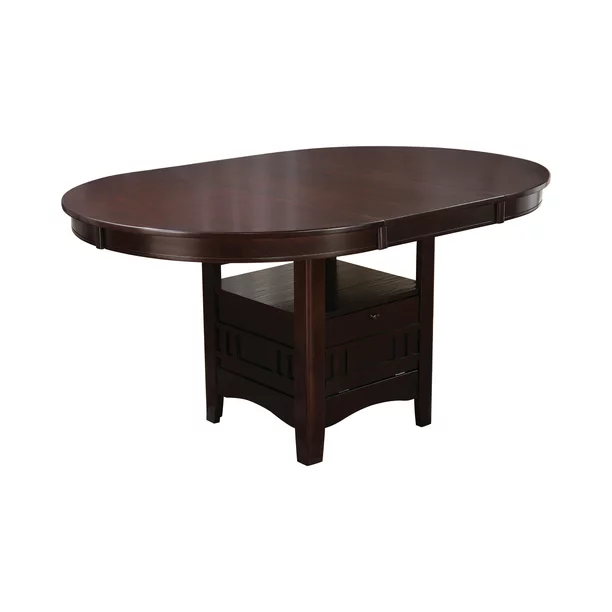 Wooden Dining Table With Storage Compartment, Espresso Brown- Saltoro Sherpi