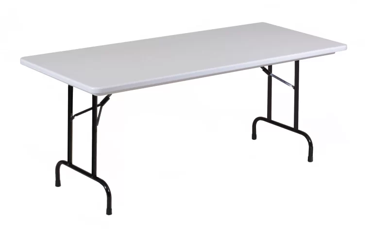 Correll Commercial Duty Plastic Top Folding Table. One-Piece Blow-Molded Plastic Top is Waterproof, Scratch, Stain, & Impact Resistant