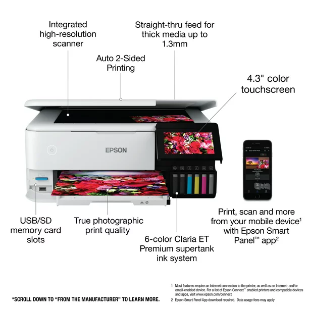 EcoTank® Photo ET-8500 Wireless Color All-in-One Supertank Printer