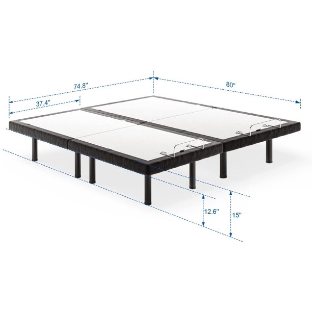 Furgle Split King Size Adjustable Bed Base Frame for Stress Management with Massage, Remote Control