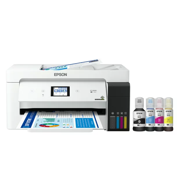 Epson EcoTank ET-15000 Wireless Color All-in-One Supertank Printer with Scanner, Copier, Fax, Ethernet and Printing up to 13 x 19 Inches
