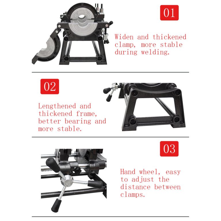 INTBUYING 2.48″-6.30″ Pipe Fusion Welding Machine Electric Tube Butt Fusion Equipment for HDPE Pipe Fusion Welder Four Clamps