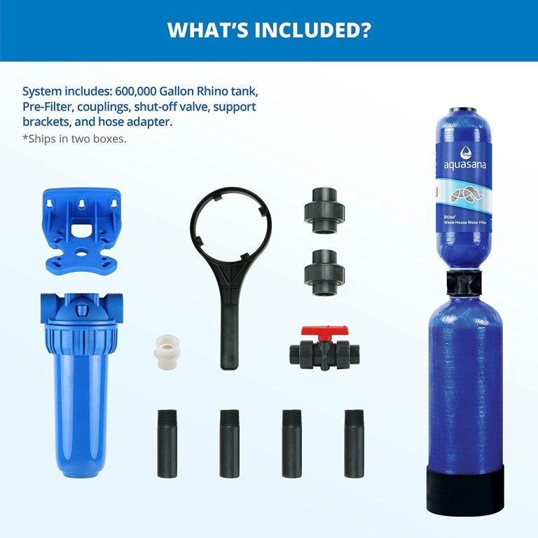 Aquasana Whole House Water Filter System – Carbon & KDF Home Water Filtration – Filters Sediment & 97% Of Chlorine – 600,000 Gl – EQ-600