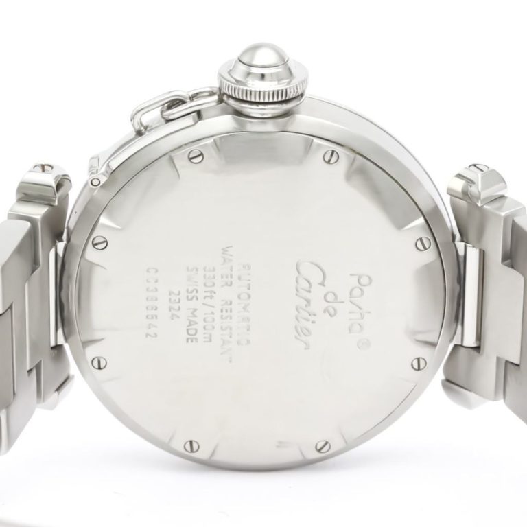 Authenticated Used Polished CARTIER Pasha C Steel Automatic Unisex Watch W31024M7 BF552769