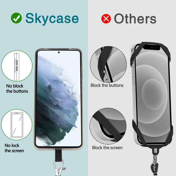 Skycase Phone Lanyard,2 PACK Universal Crossbody Cell Phone Lanyard with 2 Ã— Pads,2 Ã— Adjustable Shoulder Neck Straps, Cell Phone Lanyard Compatible with All Smartphone,Black