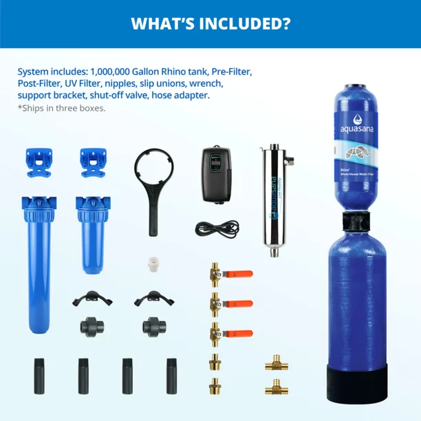Rhino Whole House Water Filter with UV Pro 10YR 1,000,000 Gallons – EQ-1000-UV