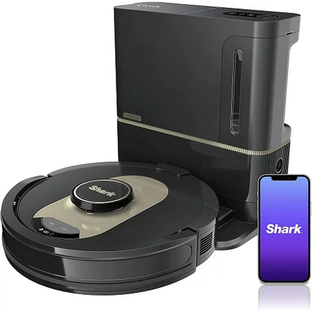 Shark AV2501AE AI Robot Vacuum with XL HEPA Self-Empty Base, Bagless, 60-Day Capacity, LIDAR Navigation, Perfect for Pet Hair, Compatible with Alexa, Wi-Fi Connected, Carpet & Hard Floor, Black