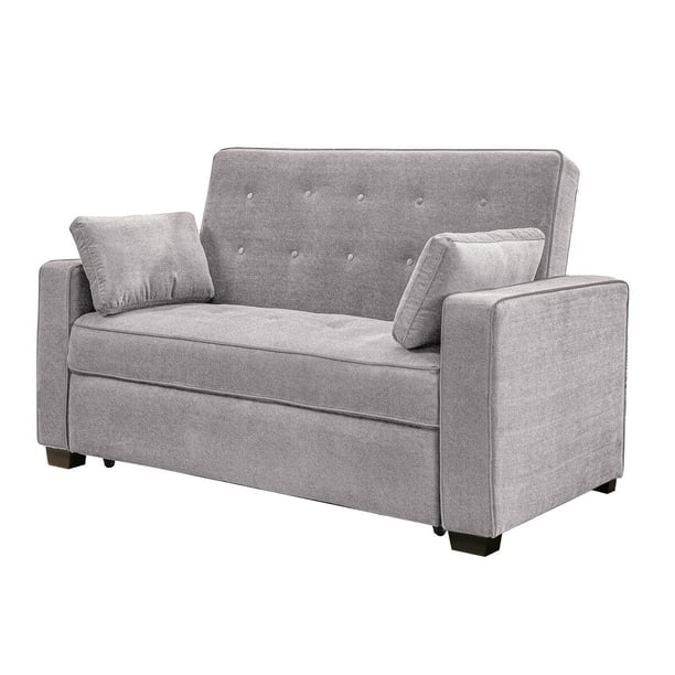 Serta Monroe Modern Loveseat with Sleeper, Light Gray Fabric
