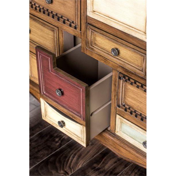 Furniture of America Farraery Wood 9-Drawer Accent Chest in Antique Walnut