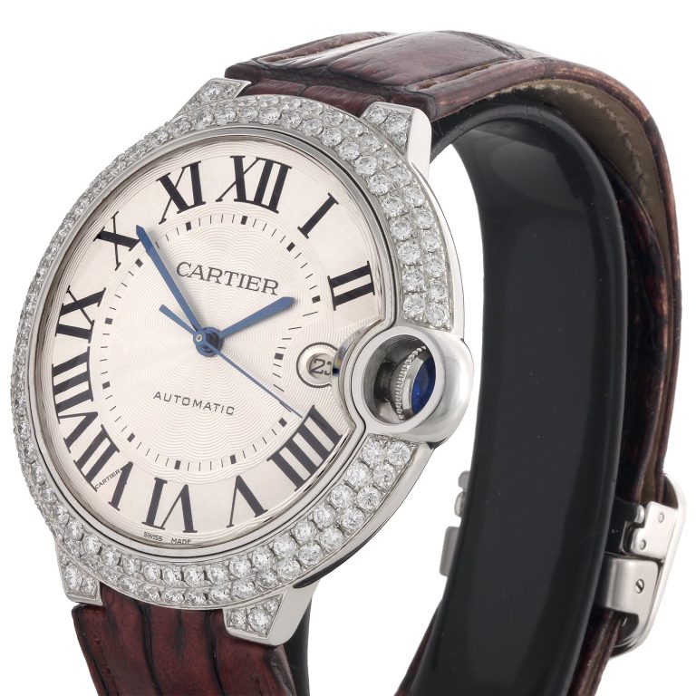 Ballon Bleu De Cartier 42mm Mens Silver Dial Diamond Watch Ref. W69016Z4 3.50 CT