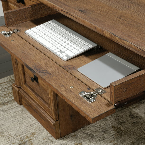 Sauder Palladia Traditional Executive Desk, Vintage Oak Finish
