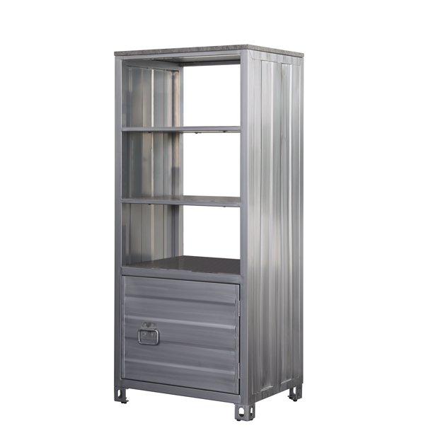 Furniture of America Huffman Industrial Right Pier Shelf, Silver