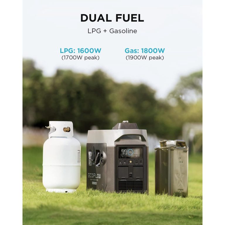 EcoFlow Smart Dual Fuel Generator,Gas/LPG Inverter Generator,Integrates with Delta Pro/Delta Max/DELTA 2,1800W AC Output,for Outdoor Camping,Home Backup,Emergency,RV,