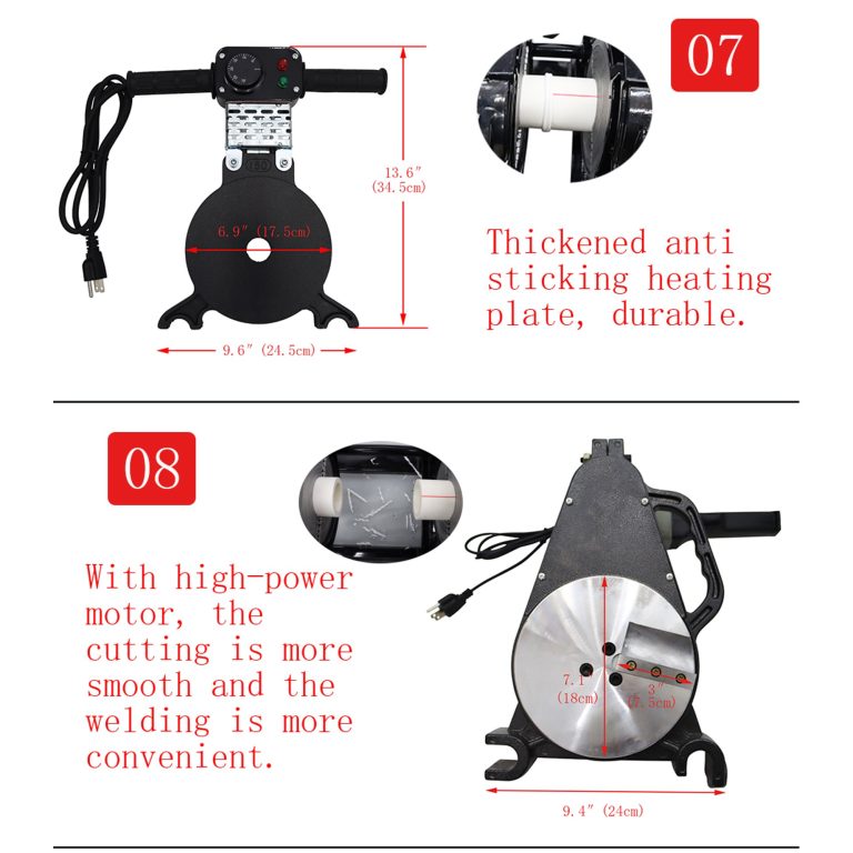 INTBUYING 2.48″-6.30″ Pipe Fusion Welding Machine Electric Tube Butt Fusion Equipment for HDPE Pipe Fusion Welder Four Clamps