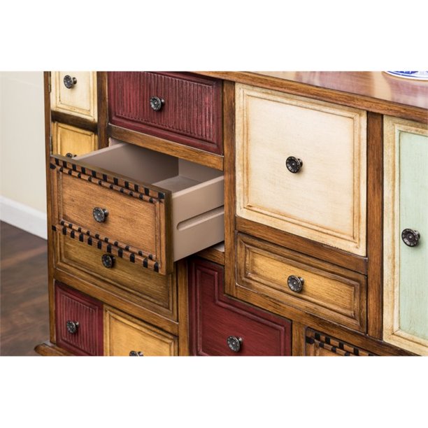 Furniture of America Farraery Wood 9-Drawer Accent Chest in Antique Walnut
