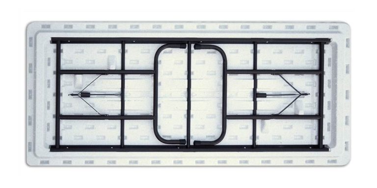 Correll Commercial Duty Plastic Top Folding Table. One-Piece Blow-Molded Plastic Top is Waterproof, Scratch, Stain, & Impact Resistant