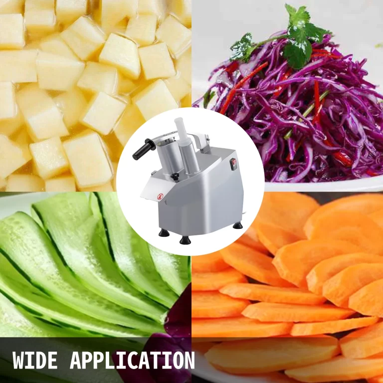VEVORbrand 110V Commercial Food Processor 2 Feeding Holes, 550W Electric Vegetable Slicer 1600 RPM, Stainless Steel Vegetable Processor