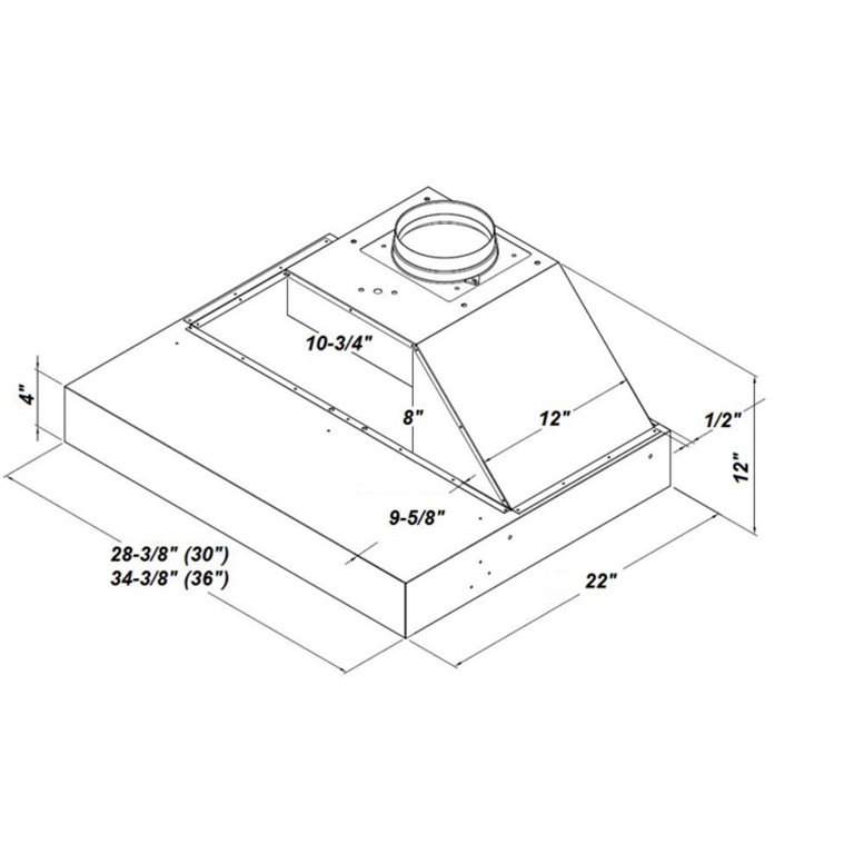 Windster Ws-69Tb36 530 Cfm 36″ Wide Stainless Steel Range Hood Insert – Stainless Steel