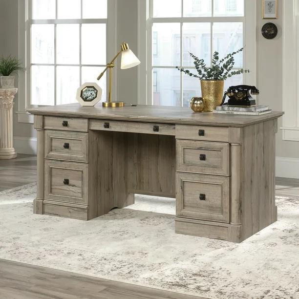 Sauder 424809 Palladia Executive Desk, Split Oak Finish
