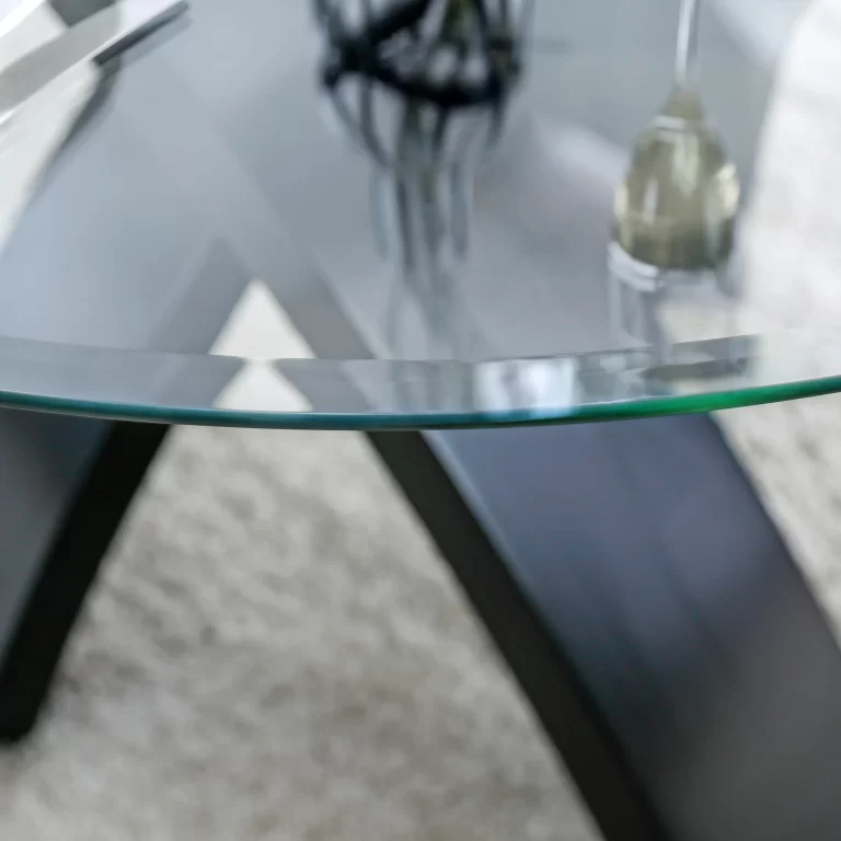 Furniture of America Evans 52″ Contemporary Round Glass Dining Table (Seats up to 4)