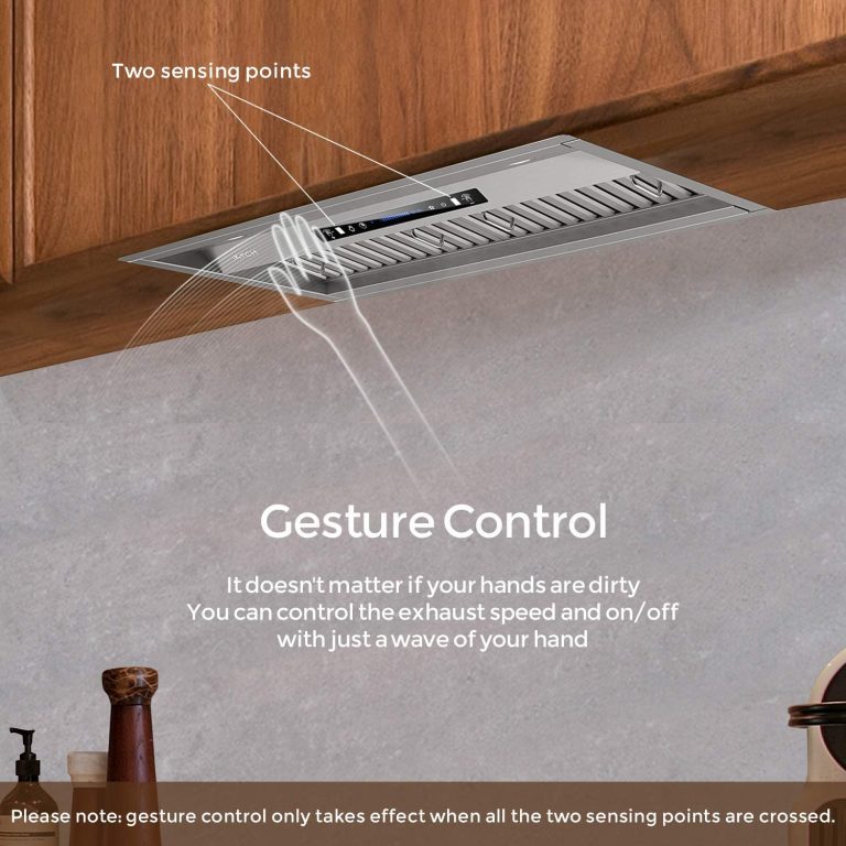 IKTCH 36 inch Built-in/Insert Range Hood 900 CFM, Ducted/Ductless Convertible Duct, Stainless Steel Kitchen Vent Hood with 2 Pcs Adjustable Lights and 2 Pcs Baffle Filters with Handlebar