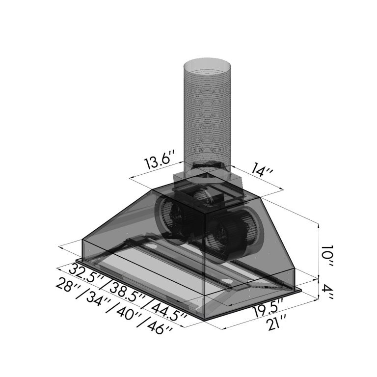 ZLINE 46 in. 1200 CFM Range Hood Insert in Stainless Steel (721-46)