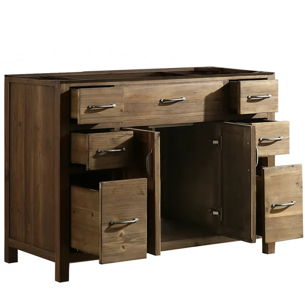 Bryson 48″ Farmhouse Single Sink Bathroom Vanity Base Only – Solid Reclaimed Wood Construction