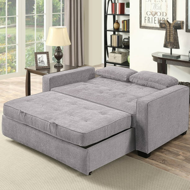 Serta Monroe Modern Loveseat with Sleeper, Light Gray Fabric