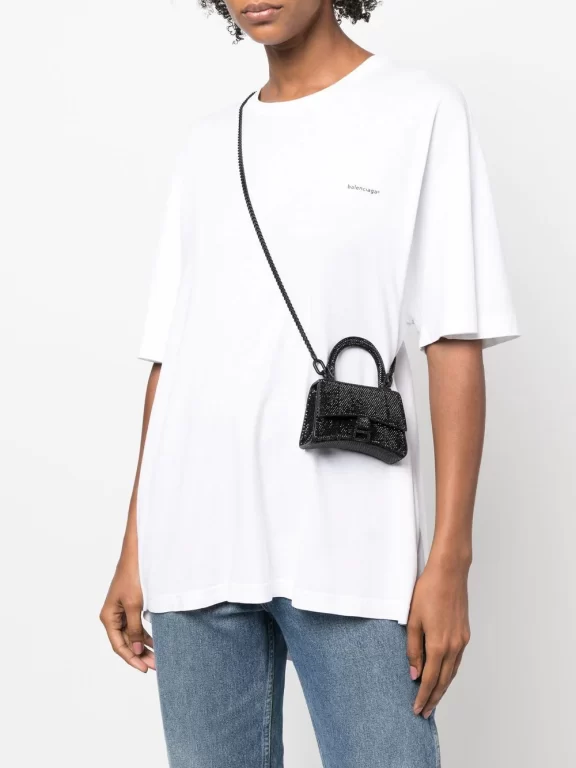 Balenciaga Hourglass crystal-embellished mini bag