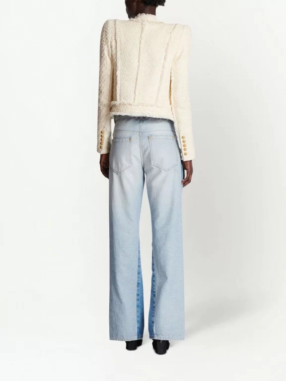 Balmain frayed fitted jacket