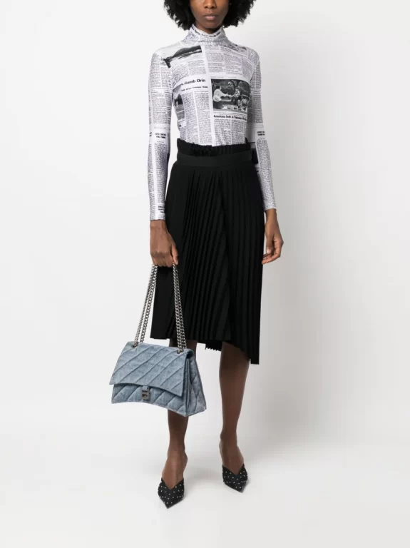 Balenciaga medium Crush denim shoulder bag
