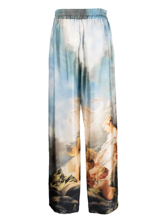 Roberto Cavalli Painting-print Silk Trousers