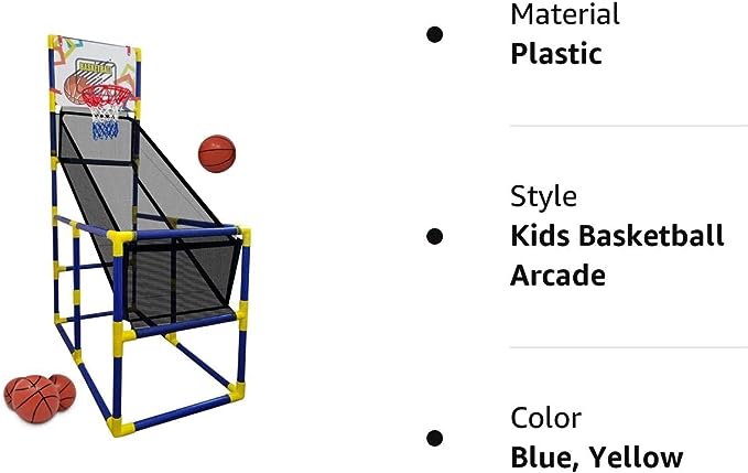 Kids Basketball Hoop Arcade Game, with 4 Balls, Includes Air Pump- Indoor Outdoor Toy Basketball Shooting System, for Toddlers and Children Fun for All Ages – Kids Toys Sports Game for Boys and Girls