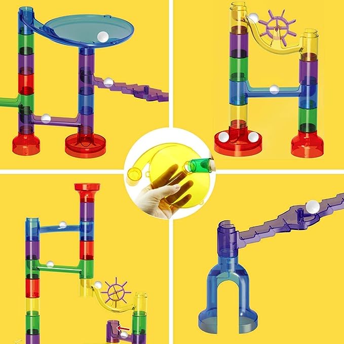 WTOR 216PCS Marble Run Super Set Toys Marble Maze Game Educational Learning Building Blocks Boys Girls Toys Gift for Kids Children (216PCS)