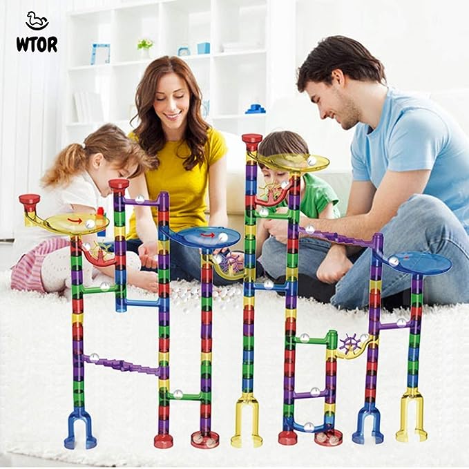 WTOR 216PCS Marble Run Super Set Toys Marble Maze Game Educational Learning Building Blocks Boys Girls Toys Gift for Kids Children (216PCS)