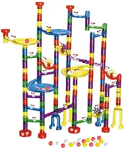 WTOR 216PCS Marble Run Super Set Toys Marble Maze Game Educational Learning Building Blocks Boys Girls Toys Gift for Kids Children (216PCS)