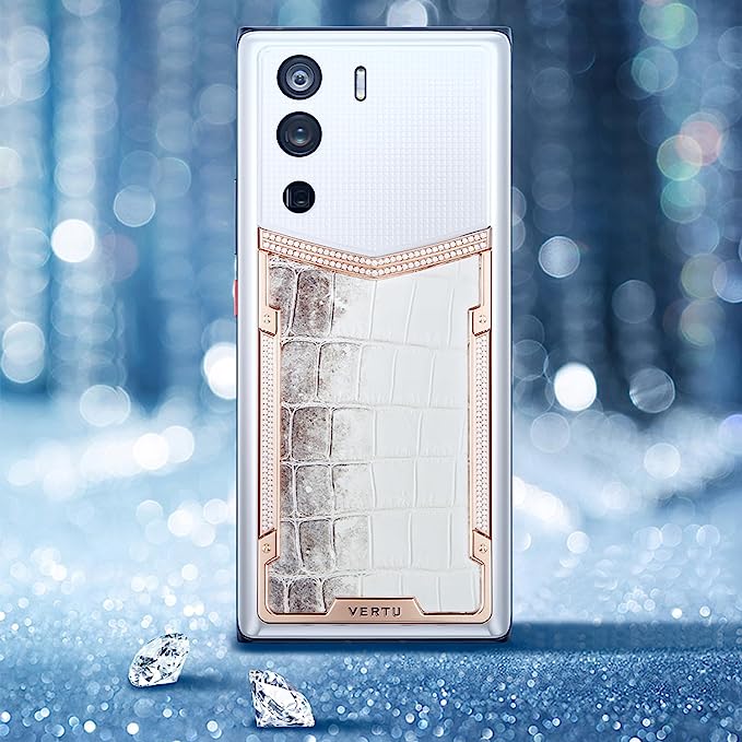 METAVERTU Himalaya Alligator Leather 18K Gold& Diamonds 5G Unlocked Phone, Secure Encrypted Smartphone with Vshot NFT 64MP Camera Dual Luxury os & Web3.0 os 18G RAM + 1TB ROM + 10T IPFS Storage